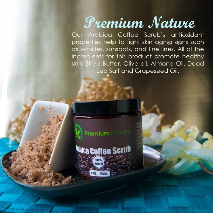 Premium Nature Natural Arabica Coffee Scrub, 8 oz N2