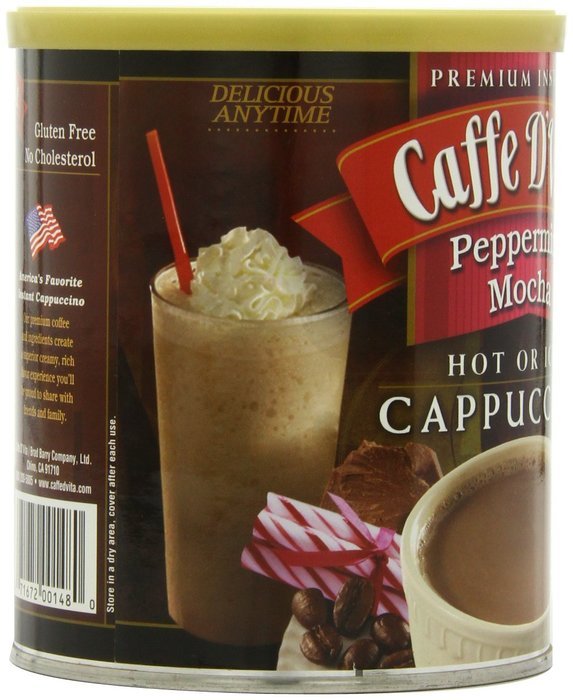 Caffe D'Vita Amaretto Instant Cappuccino, 16-Ounce Canisters (Pack of 6)