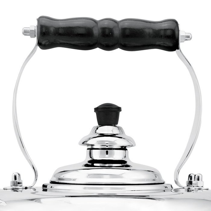 Simplex Teakettles Solid Mirror Whistling Kettle with Brass Fixings, Chrome N3