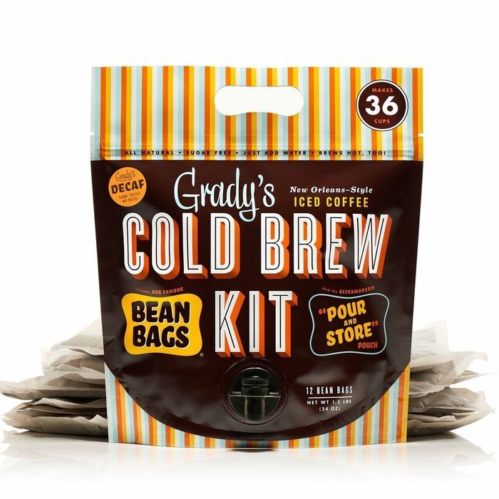 Grady's Cold Brew Decaf Iced Coffee Bean Bags (Pack of 12)
