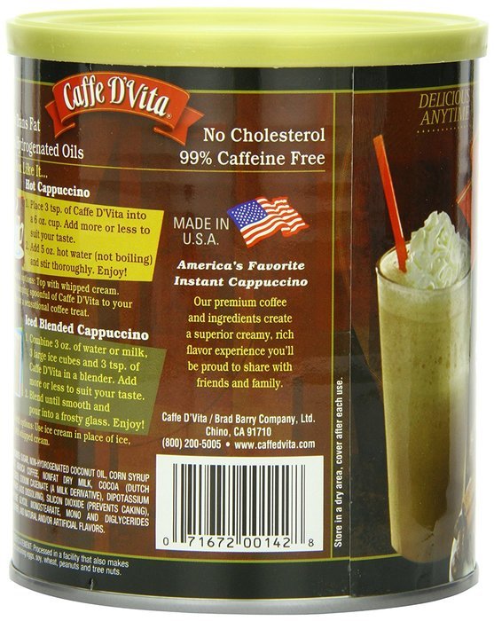 Caffe D'Vita Amaretto Instant Cappuccino, 16-Ounce Canisters (Pack of 6) N10