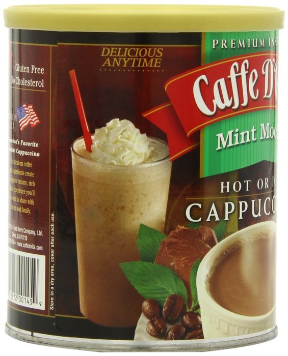 Caffe D'Vita Amaretto Instant Cappuccino, 16-Ounce Canisters (Pack of 6) N14