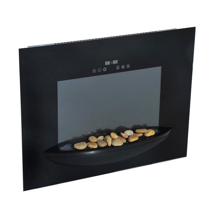 HomCom 26" 1500W Touch Screen Multi-Color Wall Mounted Electric Fireplace w/Remote - Black N6
