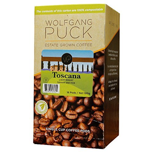 Wolfgang Puck Coffee Toscana Pods, 9.5 Gram Pods-18-Count (Pack of 3)