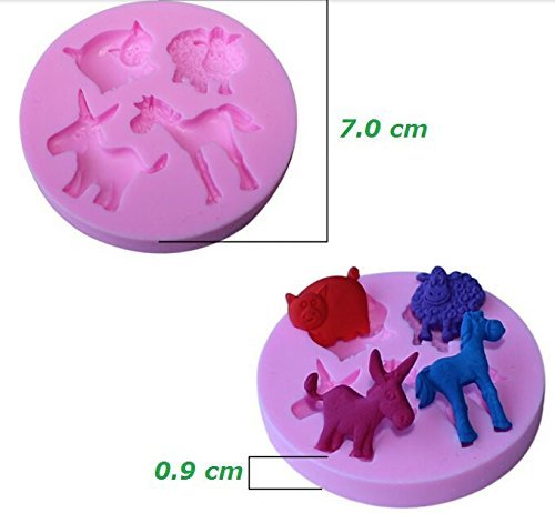 HSE silicone molds for polymer clay,animal style horse sheep cow shape cake decorating tool,stencil moule cake...