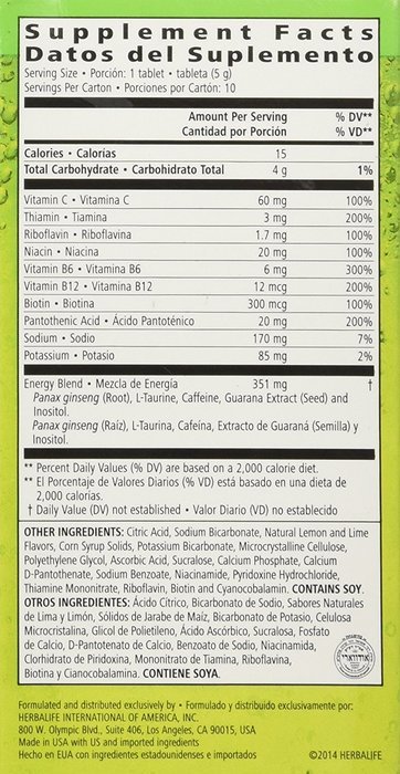 Herbalife Liftoff Tropical Fruit 10 Tabs N18