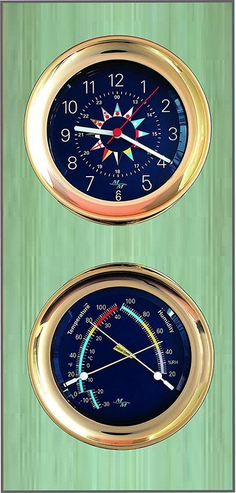 Blue Flag 5.85 Windlass Gift Set presented in a Leather Finish Felt Lined Gift Box with Clock and Comfort Meter