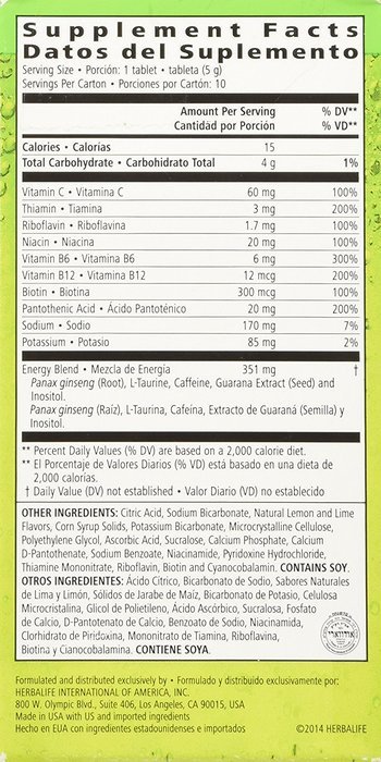 Herbalife Liftoff Tropical Fruit 10 Tabs N21