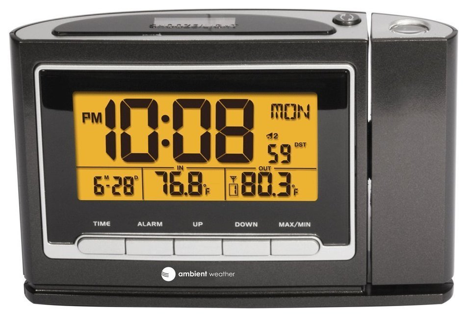 Ambient weather ws 8365 clearview projection clock with indoor and