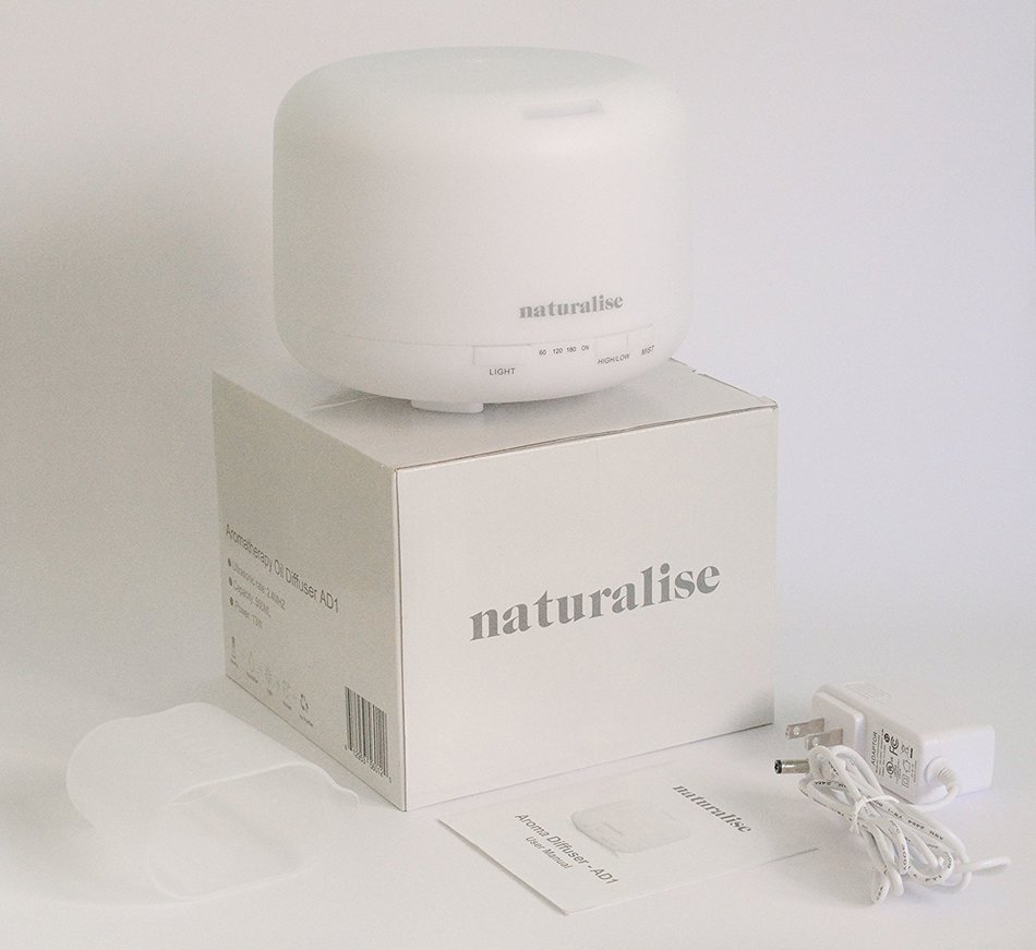 Naturalise 500 ml Aromatherapy Essential Oil Diffuser Ultrasonic Air Aroma Humidifier Ionizer 7 Color Light Waterless... N5