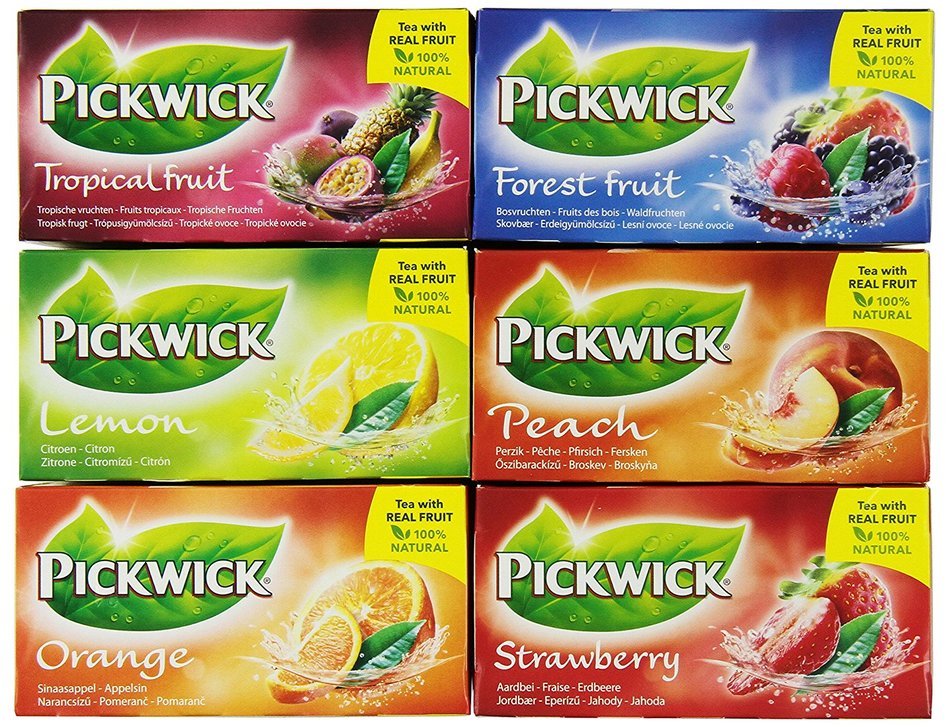 Douwe Egberts Pickwick Tea Combipack Fruits, 6-Count