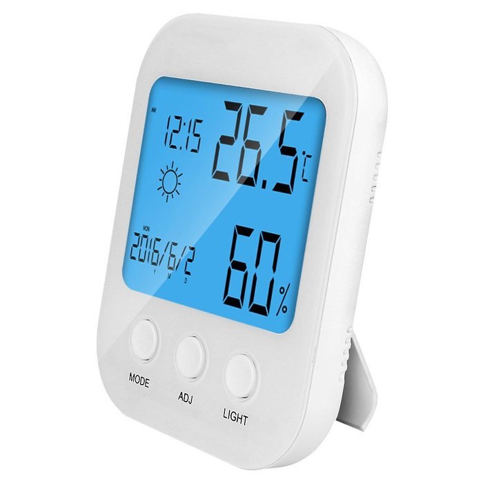 ENGREPO Digital Thermo Hygrometer, Indoor Humidity and Thermometer Monitor, Digital Alarm Clock, Calendar and... N4