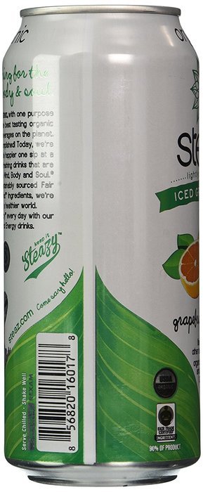 Steaz Organic Iced Green Tea, Lightly Sweetened Grapefruit Honey, 16 Ounce (Pack of 12) N6