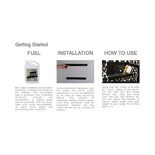 Bioflame Pure Wall Mounted 8,000 BTU Fireplace /w Brushed Stainless Steel Fascia N3