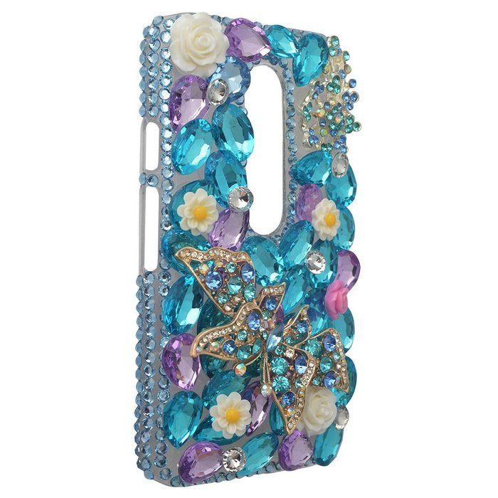 Spritech(TM) Bling Clear Phone Case For Motorola Moto G3/Moto G (3rd Gen),3D Handmade Blue Crystal Butterfly Small... N127