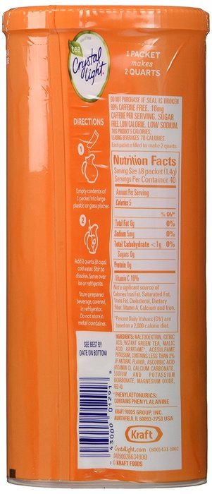 Crystal Light, Raspberry Green Tea, 1.87-Ounce Canister (Pack of 6)
