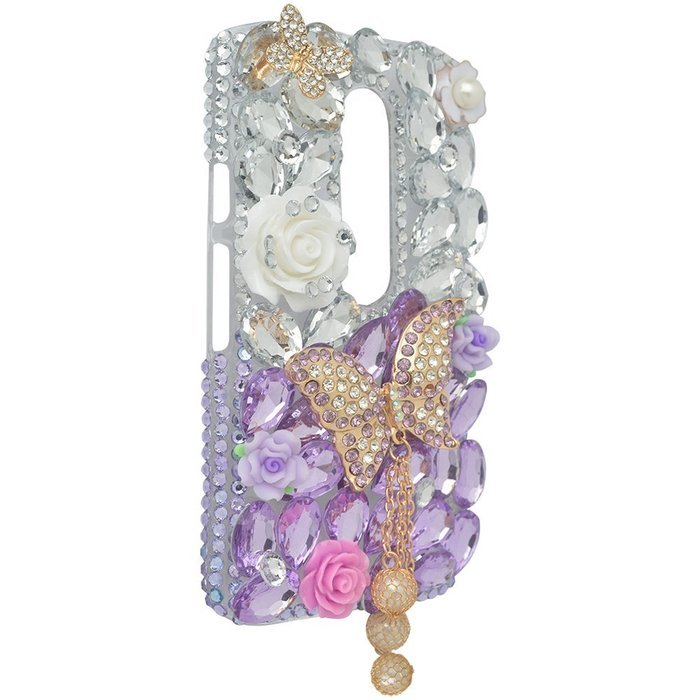 Spritech(TM) Bling Clear Phone Case For Motorola Moto G3/Moto G (3rd Gen),3D Handmade Blue Crystal Butterfly Small... N157