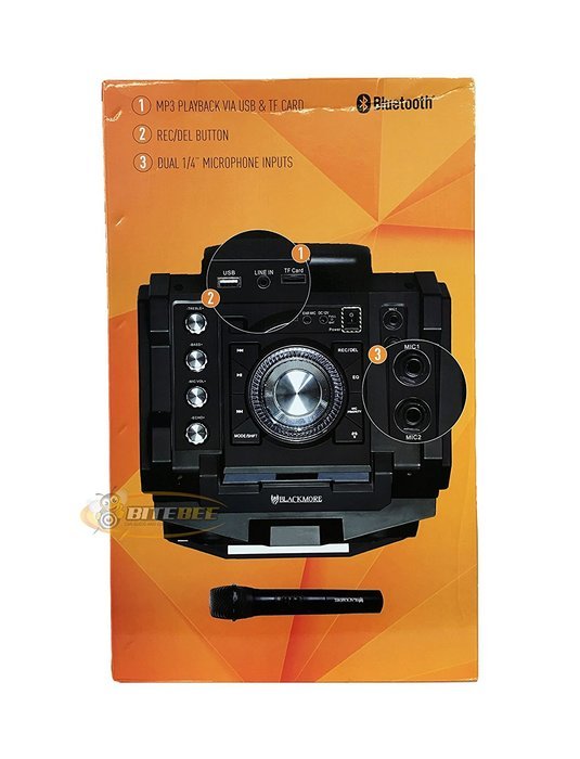 Blackmore BPS-5000 8" Rechargeable Speaker w/Bluetooth/FM/USB/TF/AUX-In/Mic/Remote N3