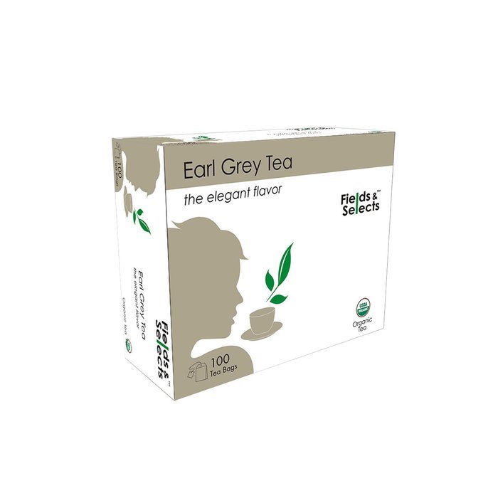 Fields & Selects Earl Grey Organic Tea Bags 100 Count N18