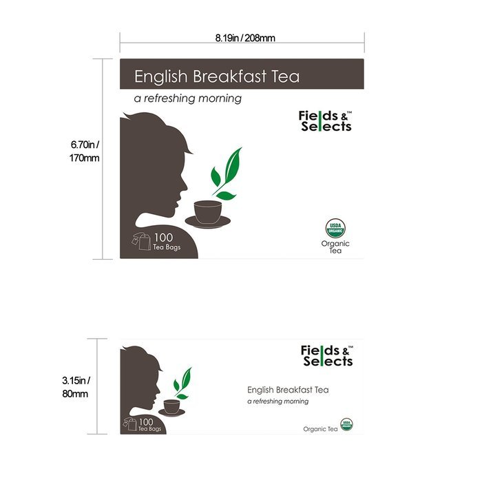 Fields & Selects Earl Grey Organic Tea Bags 100 Count N26