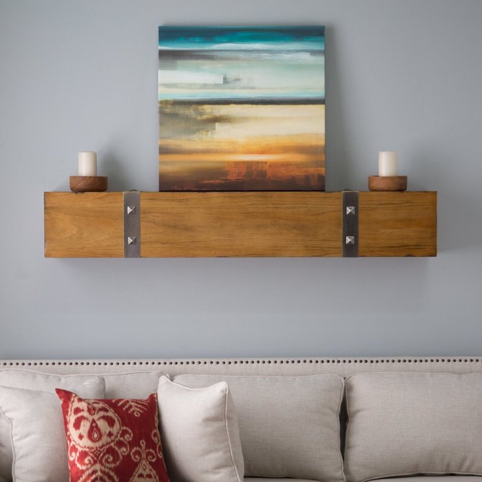Belham Living Rustic Timber Beam Fireplace Mantel N5