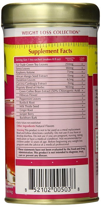 Zhena's Gypsy Tea Extra Strength Slim Me Green Tea, Raspberry Mint, 30 Count N2