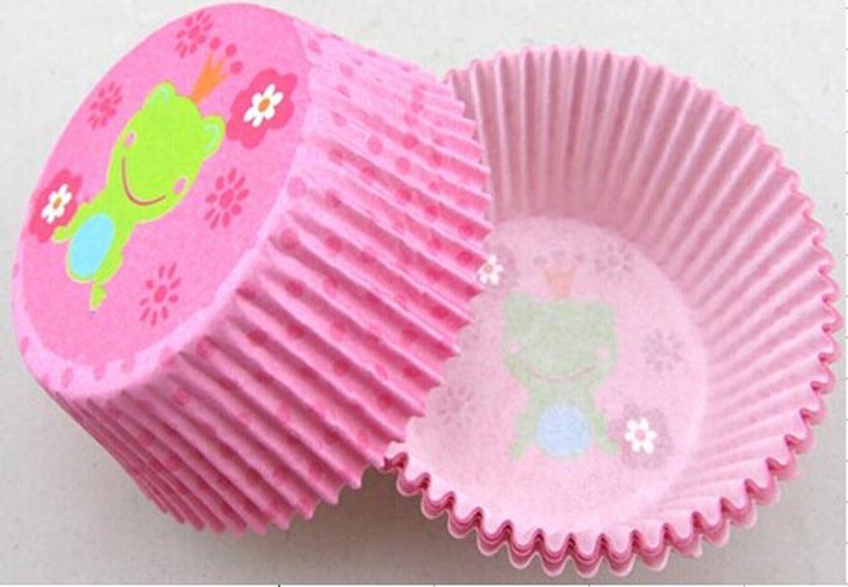 3Pcs/Set Heart Shaped Plunger Mould & 125 Designer Cupcake Liners Bundle Girls Party Theme N7