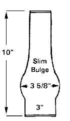 B&P Lamp 3&rdquo; X 10&rdquo; Slim Chimney, Clear N2