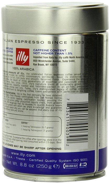 illy Caffe Normale Drip Grind (Medium Roast, Blue Band) Coffee Cans 8.8 oz (Pack of 6) N10