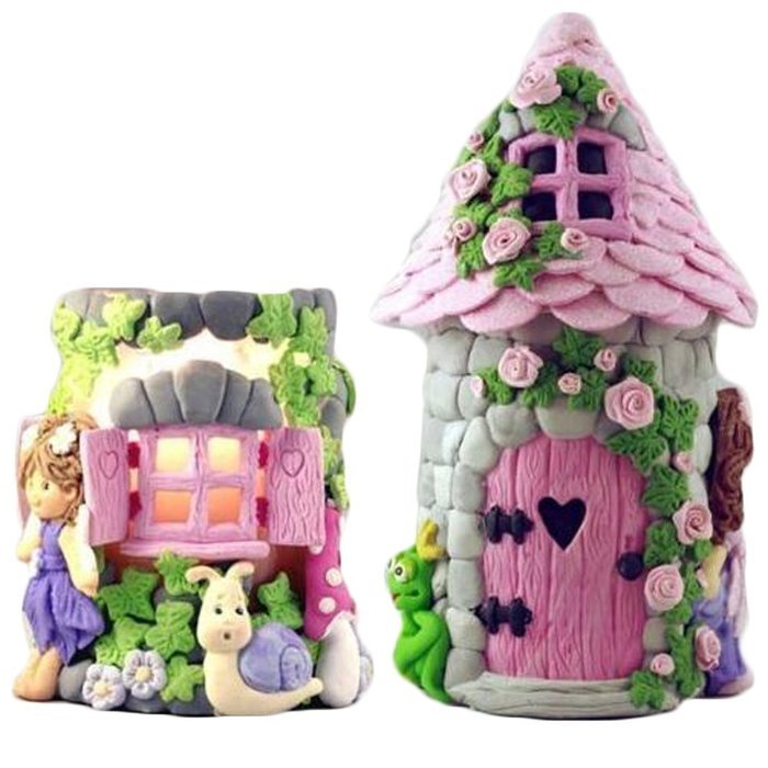 JLHua 3-PCS 3D Elf House Door Silicone Fondant Set DIY Mould Cake Decorating Set N6