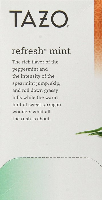 Tazo - Herbal Tea Caffeine Free Refresh Mint - 20 Tea Bags N5