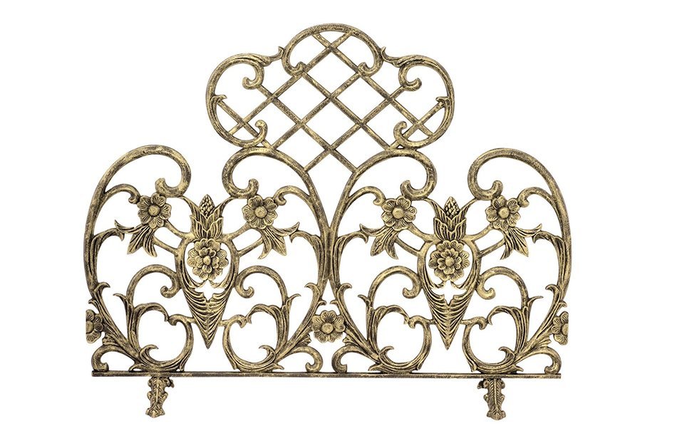 UniFlame Single Panel Cast Aluminum Screen, Antique Gold
