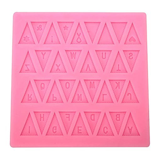 dipshop Flag Silicone Fondant Mold English Letter Gumpaste Sugarpaste Cake Decorating Mold FDA LFGB N3