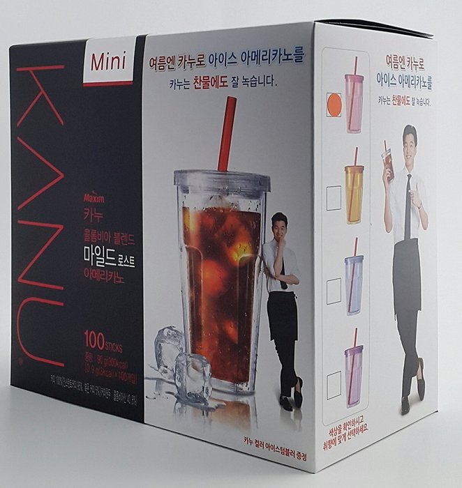 MAXIM KANU Mini Dark Roasted Instant Americano Coffee 0.9g(0.03oz) &times; 100 Sticks with Free Gift(Dark Roasted)