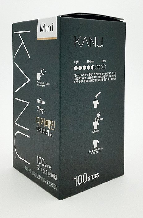 MAXIM KANU Mini Dark Roasted Instant Americano Coffee 0.9g(0.03oz) &times; 100 Sticks with Free Gift(Dark Roasted) N2