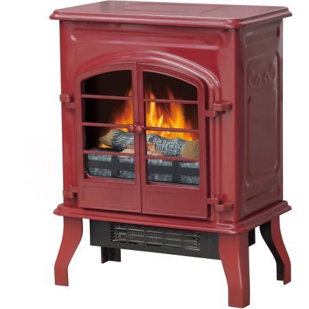 17.5" Glossy Red Electric Stove Heater