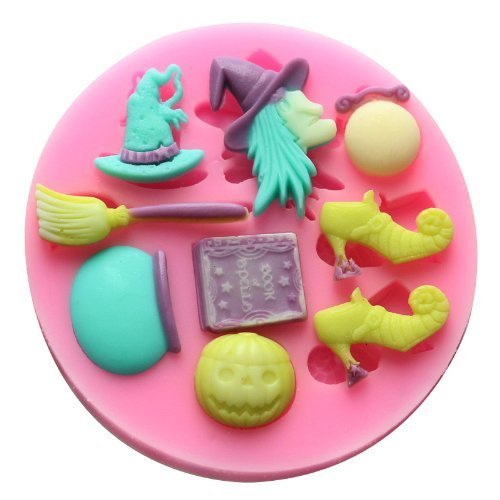 mini witch set F0491 Fondant Mold Silicone Sugar mold Craft Molds DIY gumpaste flowers Cake Decorating Moulds