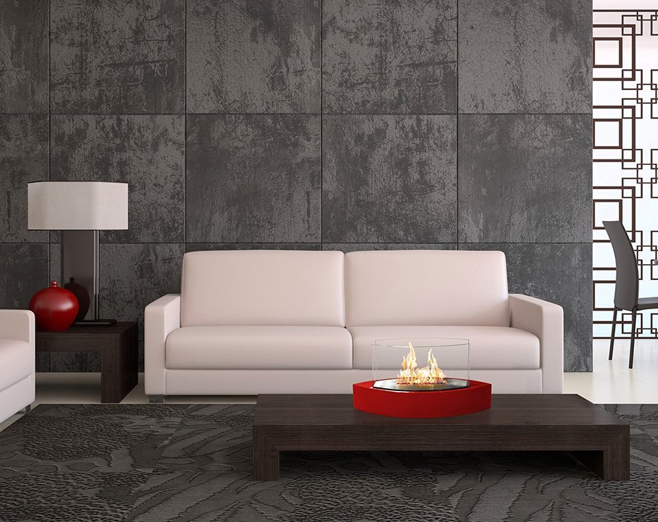 Anywhere Fireplace - Lexington Tabletop Ethanol Fireplace in Red N2