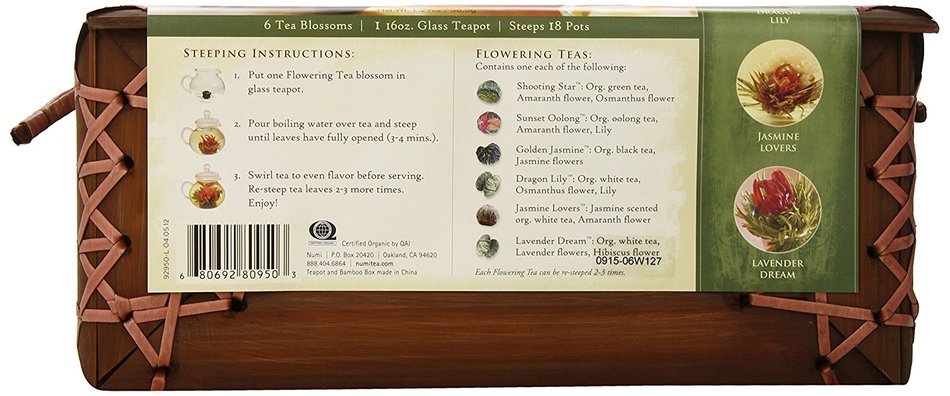 Numi Organic Tea Enchanted Blossoms Refill, Flowering Tea Variety Pack, 1.41 Ounce N4