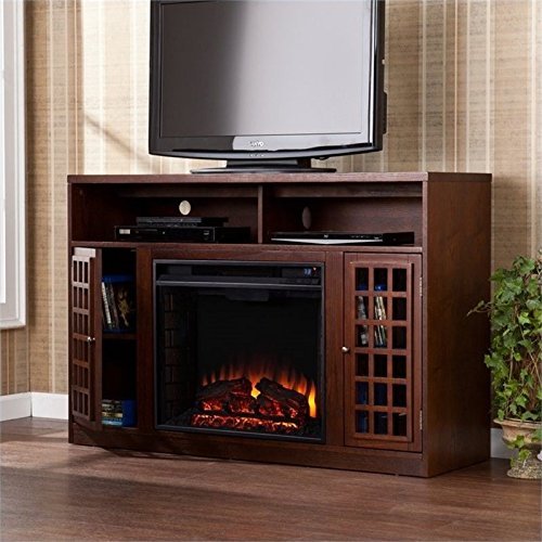 Pemberly Row Media Electric Fireplace in Espresso