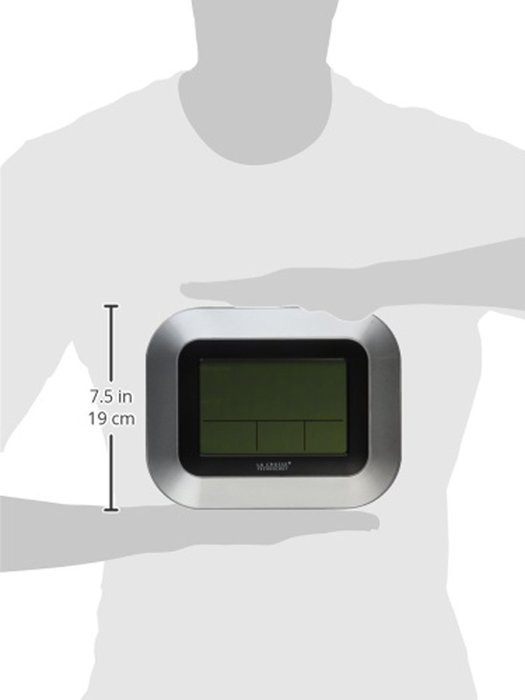 La Crosse Technology WT-8005U-S Atomic Digital Wall Clock with Indoor Temperature, Silver N4