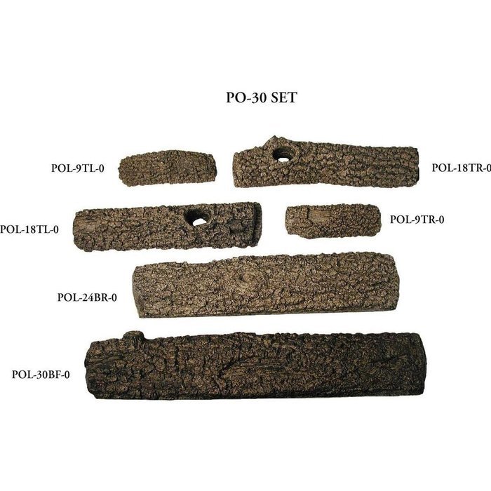 Peterson Real Fyre 30-inch Post Oak Gas Log Set With Vented G45 Burner