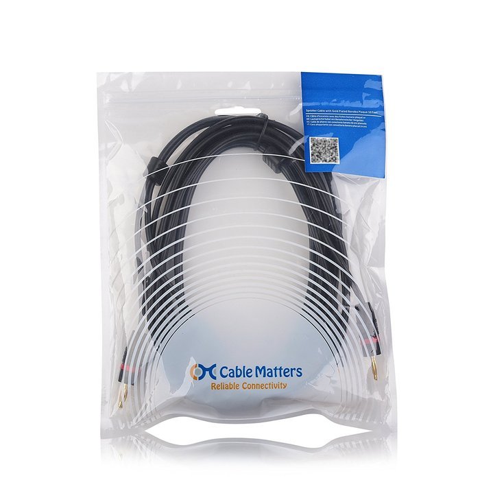 Cable Matters 12 AWG Speaker Cable with Gold Plated Banana Plug Connectors 6 Feet