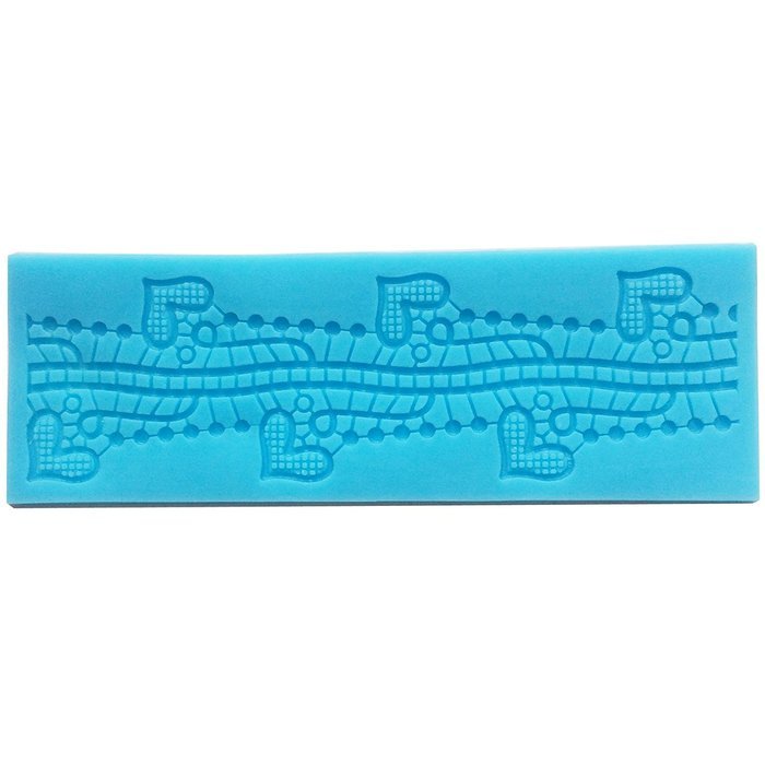 Sugarcraft Cake Decoration tool HEART CHAIN lace border Icing fondant Silicone Mold Mould Lace Shaped Cupcake...