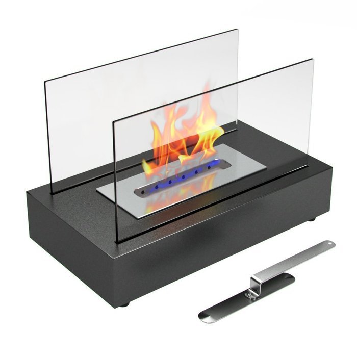 Moda Flame Vigo Ventless Table Top Ethanol Fireplace in Black N15