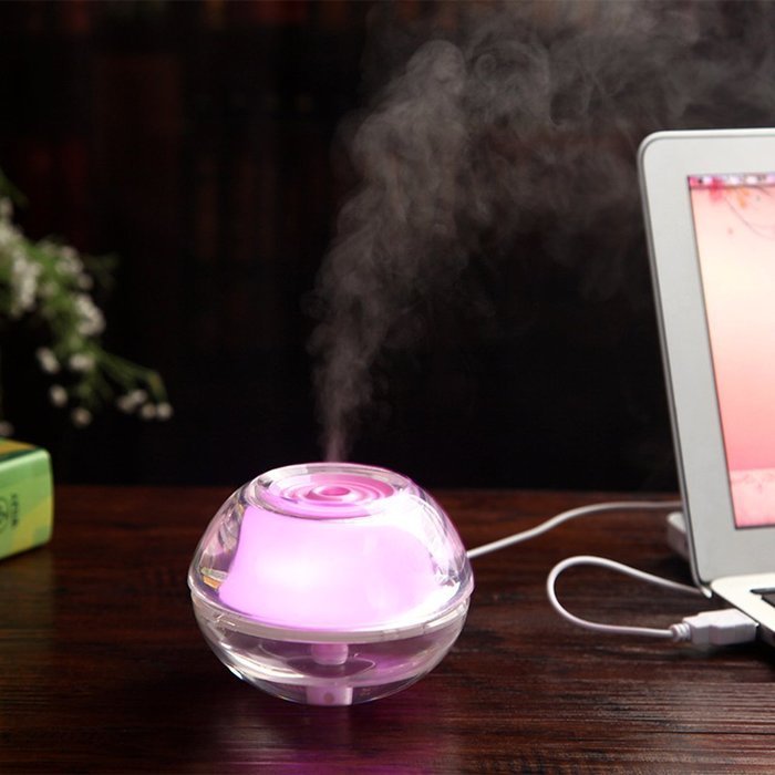 Familybuy Mini Air Humidifer, Mini USB Humidifier Air Diffuser Purifier Home Crystal LED Night Light Quiet Ultrasonic...