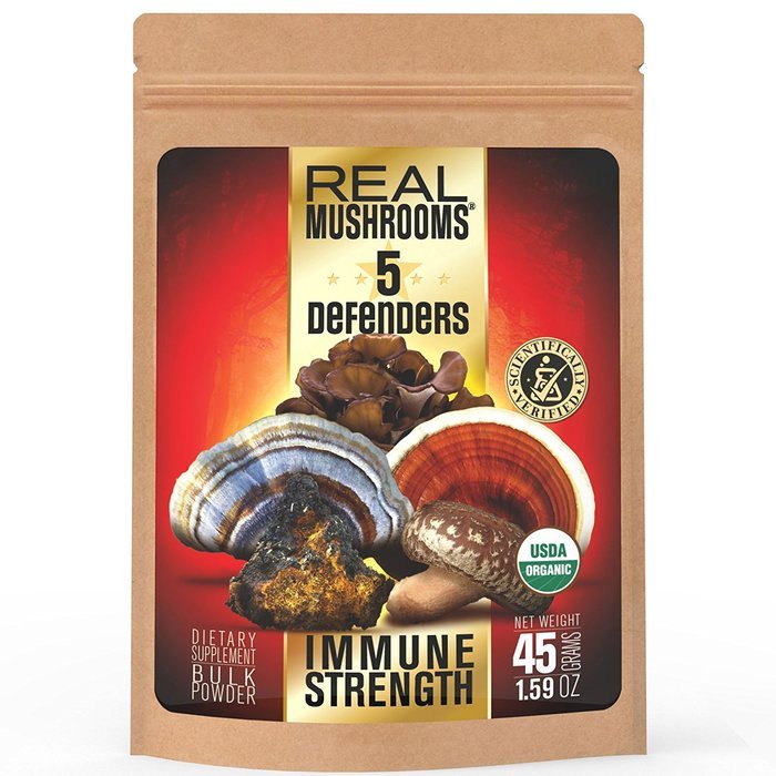 5 Defenders Mushroom Extract Blend by Real Mushrooms - Chaga, Reishi, Shiitake, Maitake and Turkey Tail Mushroom... N2