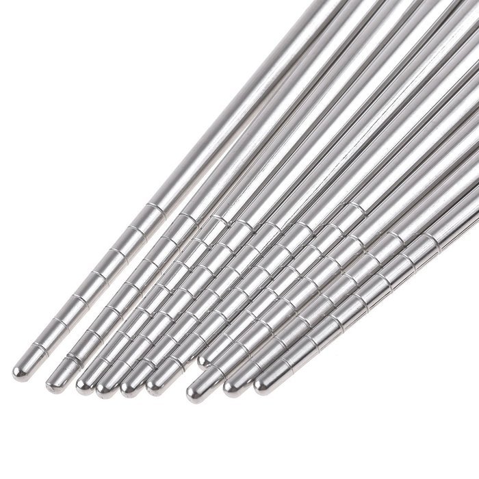 304 Stainless Steel Round Chopsticks Set Skid Anti Scald 8 Set (40 Pairs) N6