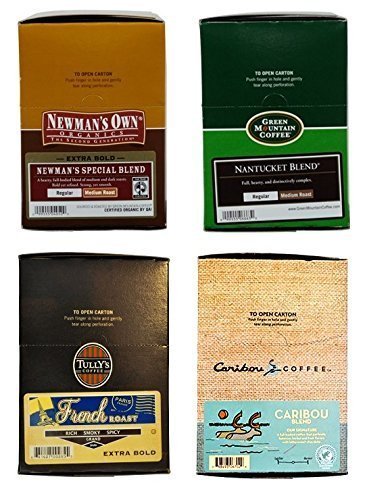 Keurig Coffee Connoisseur's Variety Pack 96 K-Cups includes Green Mountain Nantucket, Tully's French Roast, Newmans...