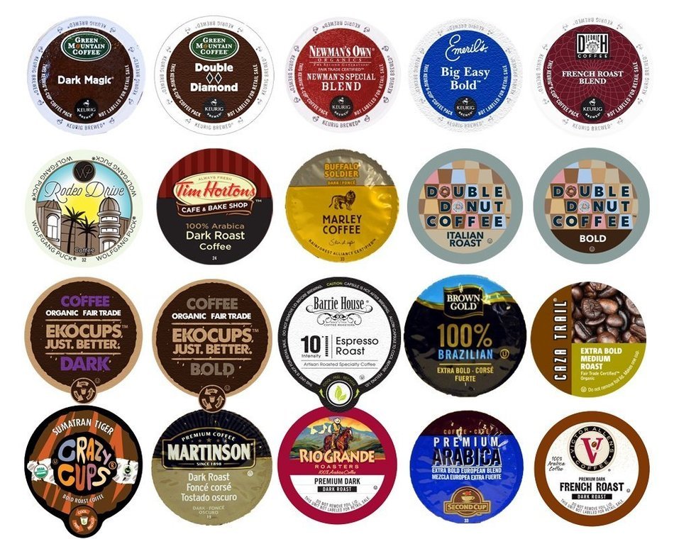 Custom Variety Pack Sampler Bold Coffee, Single Serve Cups for Keurig K cup Brewers, 20 count
